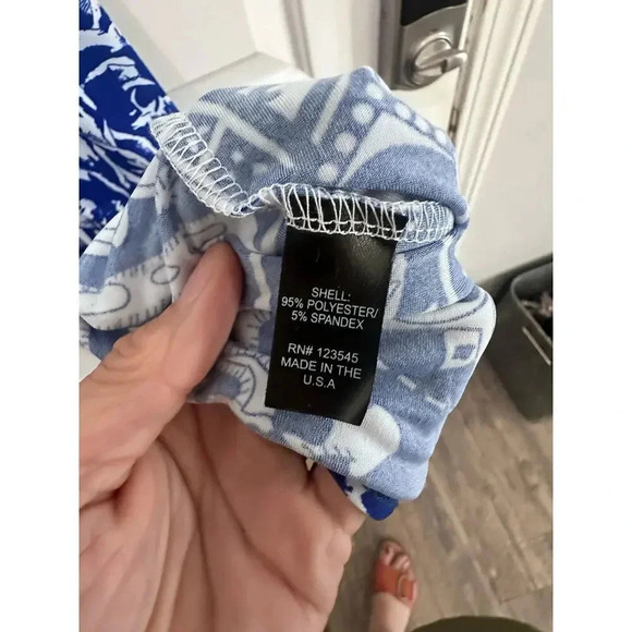 IGIGI Women's Blue and White Print Pullover Wrap Top Maxi Dress - Picture 5 of 6